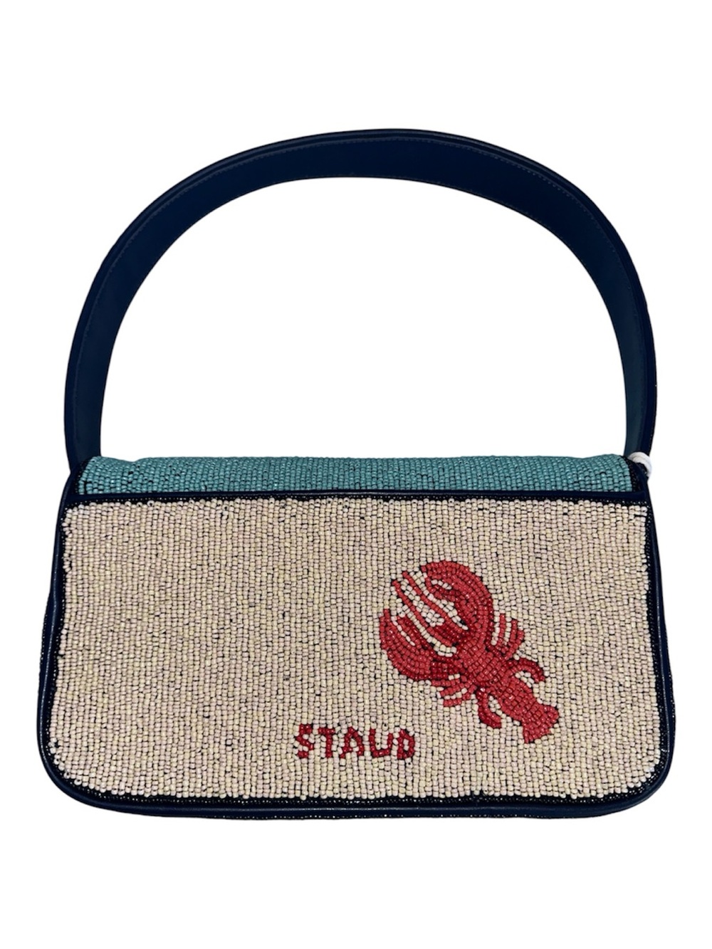 STAUD Tommy Under My Umbrella Beach Lobster Beaded Shoulder Bag NWT MORE PHOTOS - Picture 7 of 8
